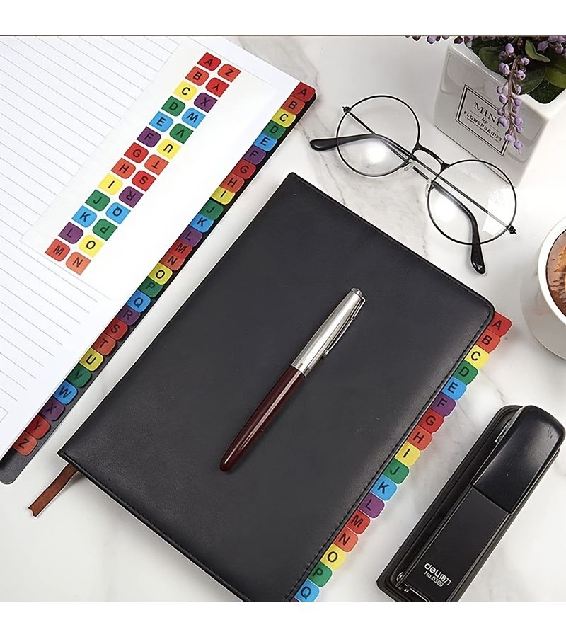 Color Waterproof Version Alphabet A to Z Number 1 to 26 Index Stickers 3 Sheets Colorful Bookmarks for School Office Notebook - Image 4