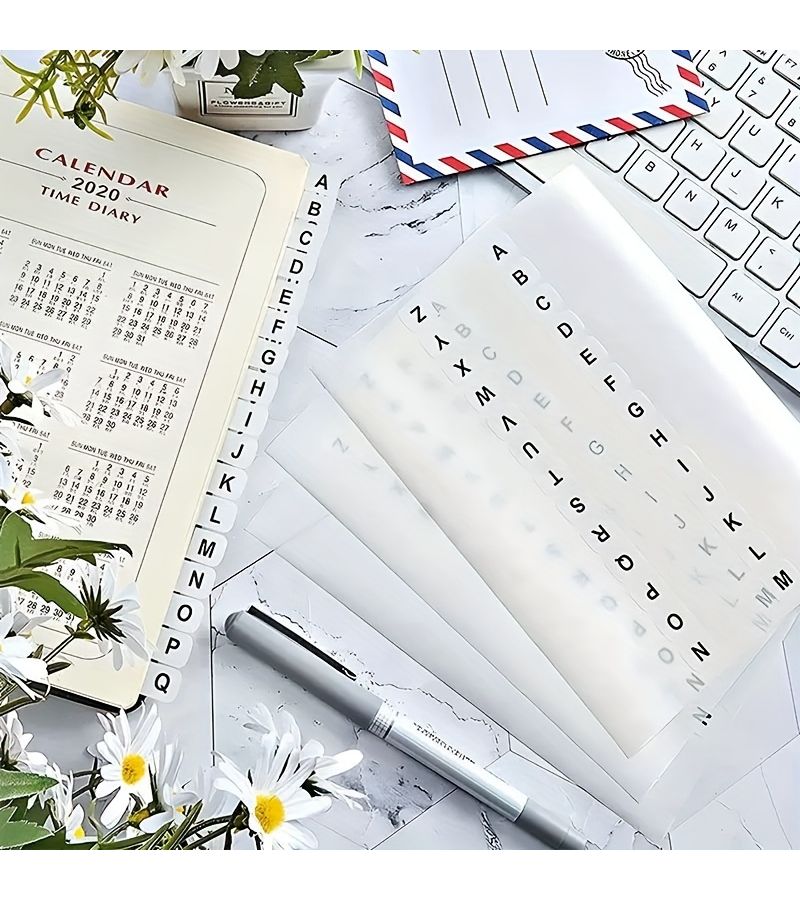 Color Waterproof Version Alphabet A to Z Number 1 to 26 Index Stickers 3 Sheets Colorful Bookmarks for School Office Notebook - Image 3