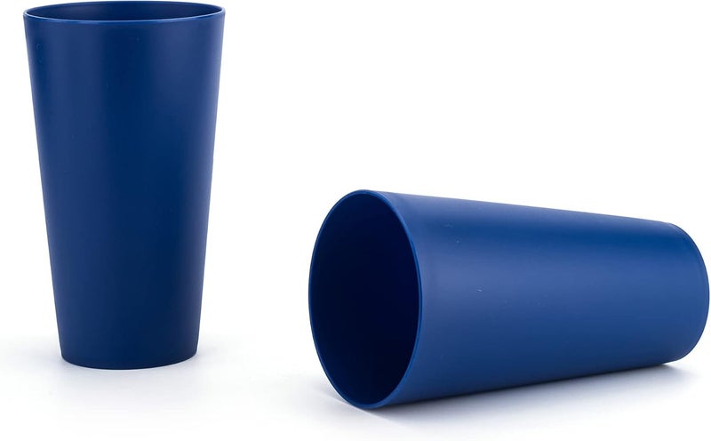 KX-WARE 32-ounce Plastic Tumblers Large Drinking Glasses, set of 12 Navy Blue - Image 3