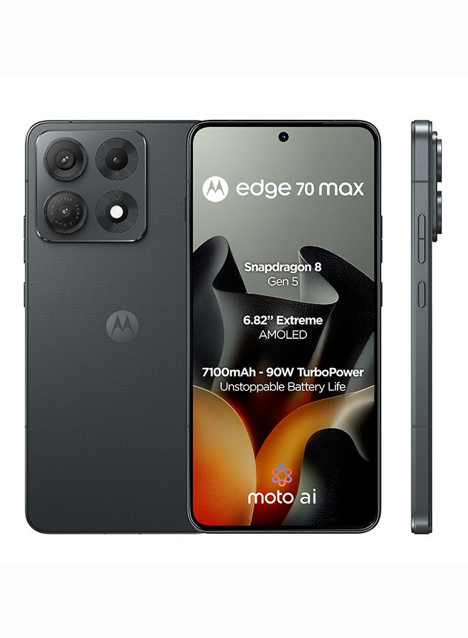 موتورولا Edge 70 Max Dual SIM 5G PANTONE Dark Shadow 8GB RAM 256GB - Middle East Version - Image 1