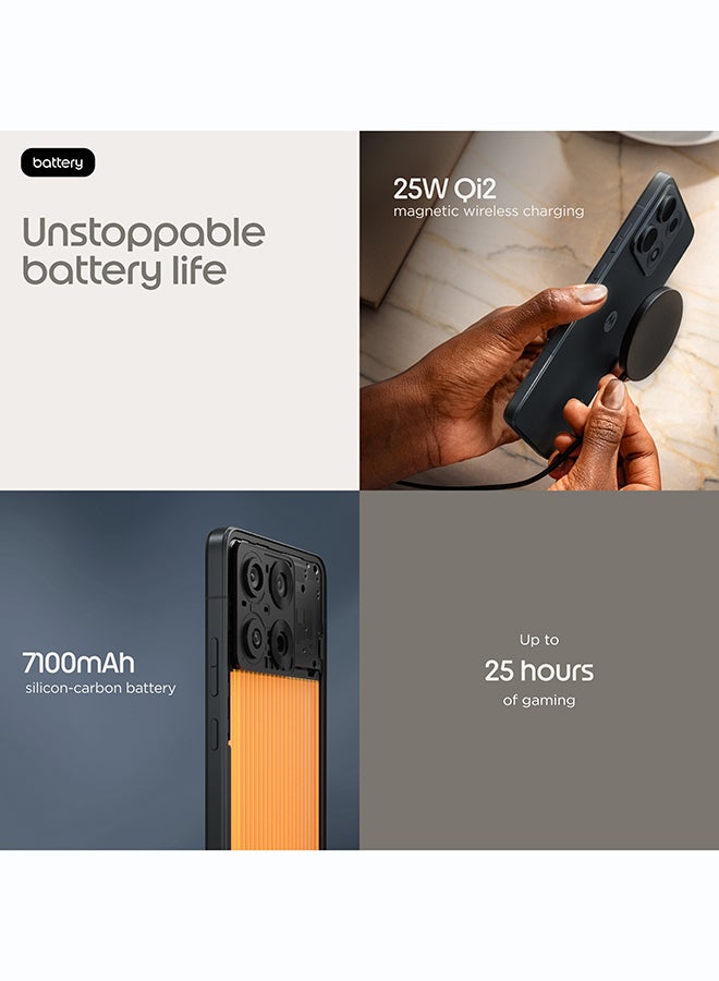موتورولا Edge 70 Max Dual SIM 5G PANTONE Dark Shadow 8GB RAM 256GB - Middle East Version - Image 4