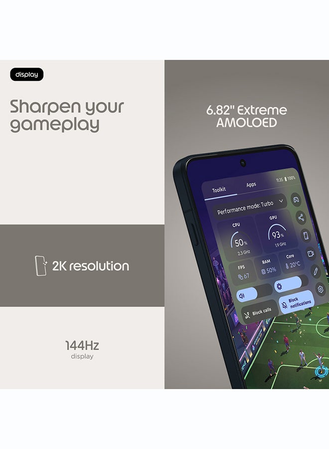 موتورولا Edge 70 Max Dual SIM 5G PANTONE Dark Shadow 8GB RAM 256GB - Middle East Version - Image 3