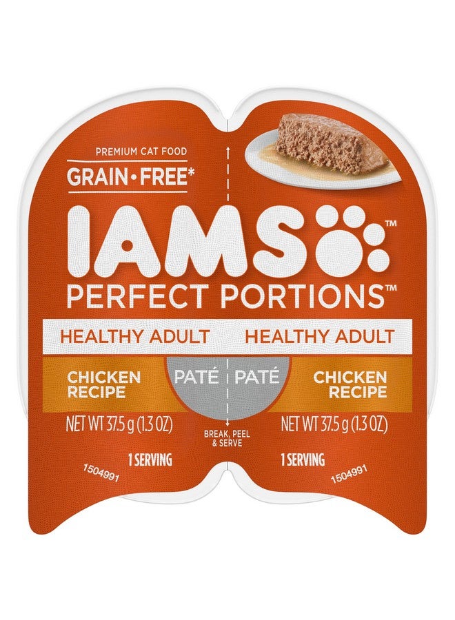 إيامز طعام القطط الرطب الصحي Perfect Portions مع وصفة الدجاج، صينية سهلة التقشير، عبوة من 24 قطعة (إجمالي 48 وجبة) - Image 1