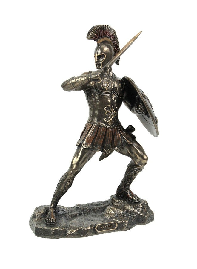 Veronese Design 9 1/4 Inch Greek Hero Hector of Troy Battle Stance Cold Cast Resin Bronze Finish Statue Home Decor - Image 1