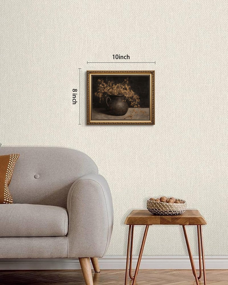 KISSFOX Gold Framed Wall Art Vintage Wall Decor Flower Canvas Art Botanical Pictures Still Life Floral Paintings Moody Rustic Artwork For Living Room Kitchen Bedroom - Image 3