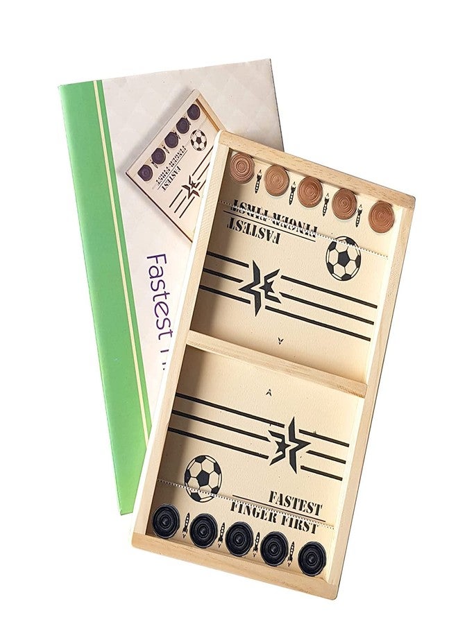 MADCUBE Fastest Finger First Fast Sling Puck Game, New Popular Interactive Sling Foosball Toy for Parent-Child, Portable, Wooden Hockey Game (Addictive Family Fun Game) (Football) - Image 2