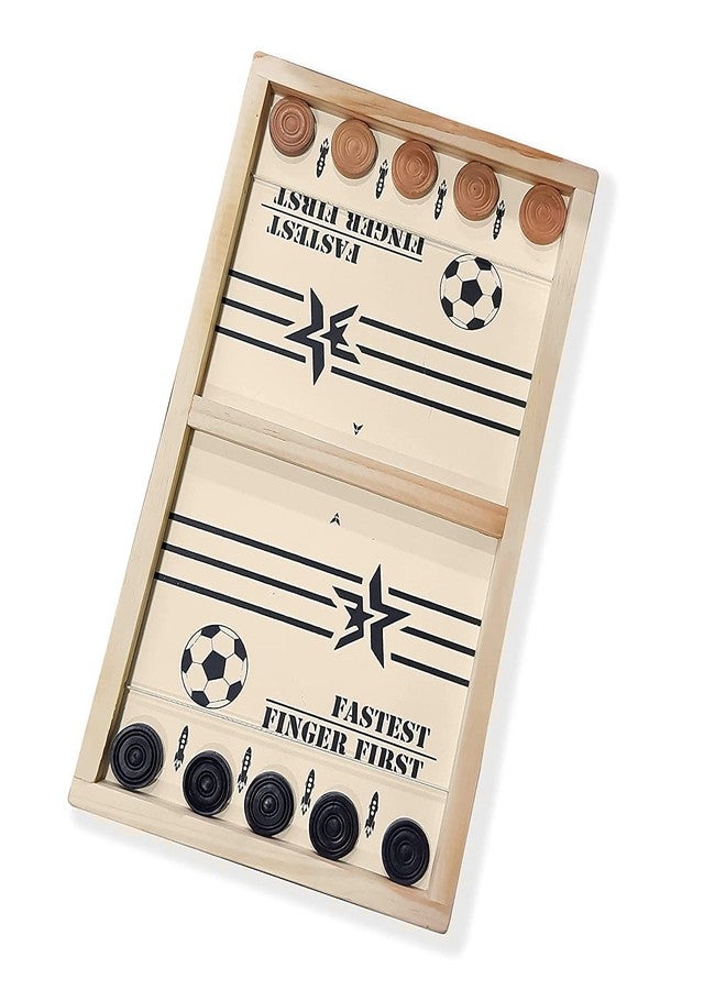 MADCUBE Fastest Finger First Fast Sling Puck Game, New Popular Interactive Sling Foosball Toy for Parent-Child, Portable, Wooden Hockey Game (Addictive Family Fun Game) (Football) - Image 1