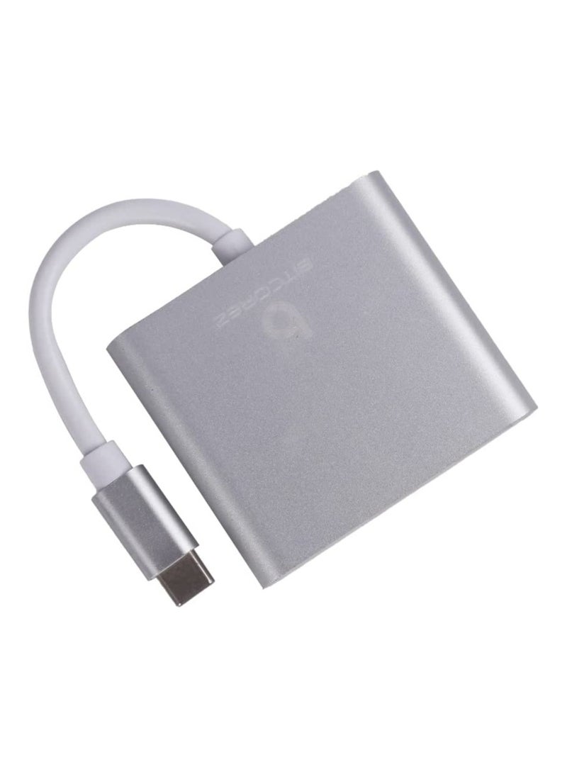 Bitcorez Type C 3 in 1 Multiport Adapter 4K UHD Connects 3 Devices Type C HDMI USB 3.0  - Image 2