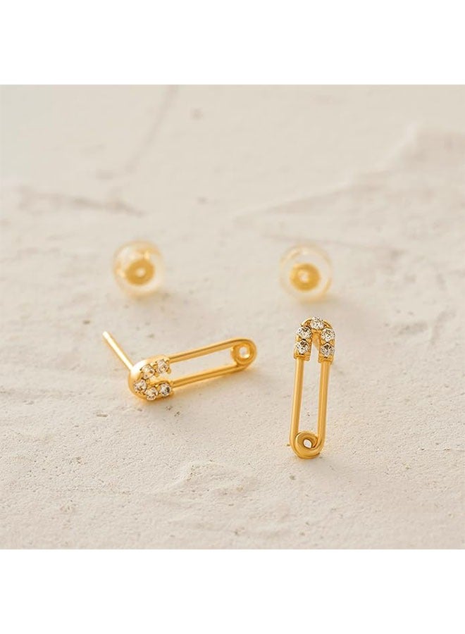 Mevecco Women Earrings Gold Stud 14K Gold Filled Small Simple Handmade Hypoallergenic Everyday Jewelry - Image 5