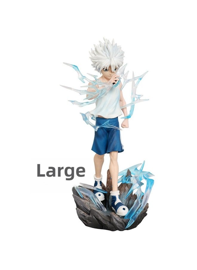 Full-time Hunter PG Standing Posture Qi Ji Scene Animation Surrounding Tide Play GK Hand-made Model Ornaments Color Boxed Gifts-Colour:Pg Standing Posture Killua  - Image 5