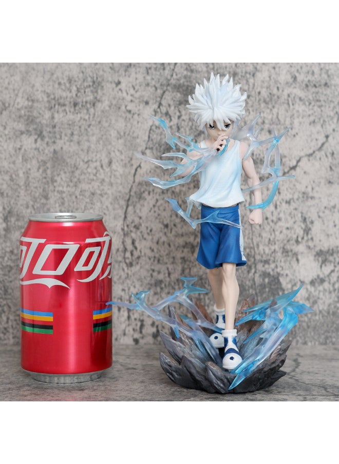 Full-time Hunter PG Standing Posture Qi Ji Scene Animation Surrounding Tide Play GK Hand-made Model Ornaments Color Boxed Gifts-Colour:Pg Standing Posture Killua  - Image 4