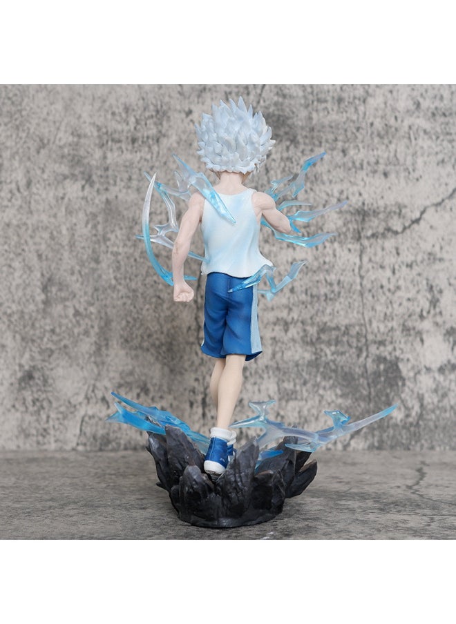 Full-time Hunter PG Standing Posture Qi Ji Scene Animation Surrounding Tide Play GK Hand-made Model Ornaments Color Boxed Gifts-Colour:Pg Standing Posture Killua  - Image 3