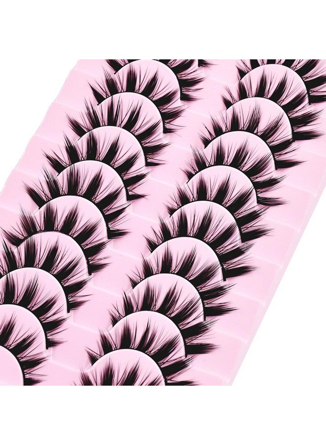 AUGENLI 10 Pairs Anime Cosplay Lashes Spiky Manga Style Lashes Janpanese 16mm Extension Natural Manhua Doll Eye Lashes Halloween/Party Makeup Look by AUGENLI (A3) - Image 5