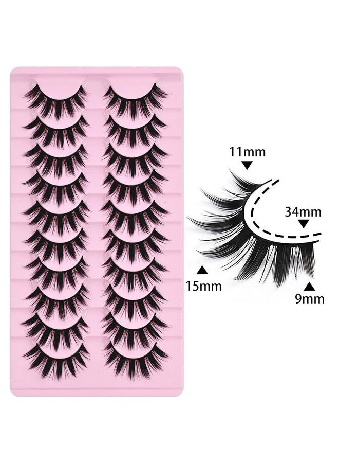 AUGENLI 10 Pairs Anime Cosplay Lashes Spiky Manga Style Lashes Janpanese 16mm Extension Natural Manhua Doll Eye Lashes Halloween/Party Makeup Look by AUGENLI (A3) - Image 2