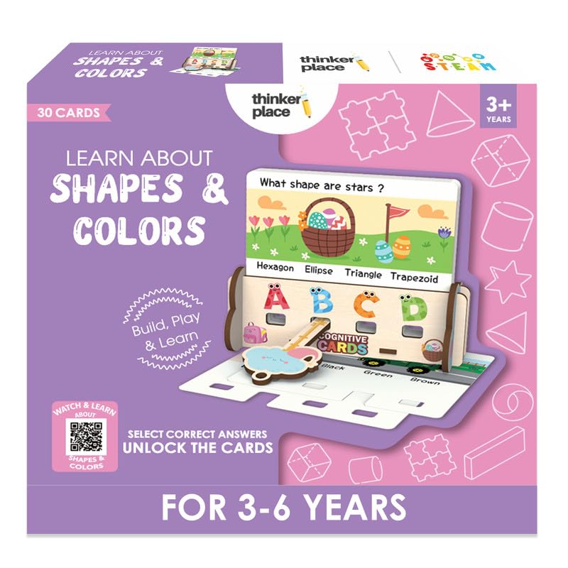 ThinkerPlace 30 Logic Puzzle - Learn About Shapes & Colors Educational Toy for Kids 3+ - Image 5