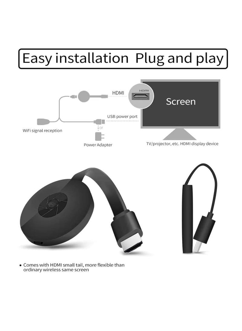 Generic - 4K Wireless WiFi Display Screen Compatible with All Android iOS Windows Devices | HDMI Cast Dongle for LED TV for Miracast - Image 1