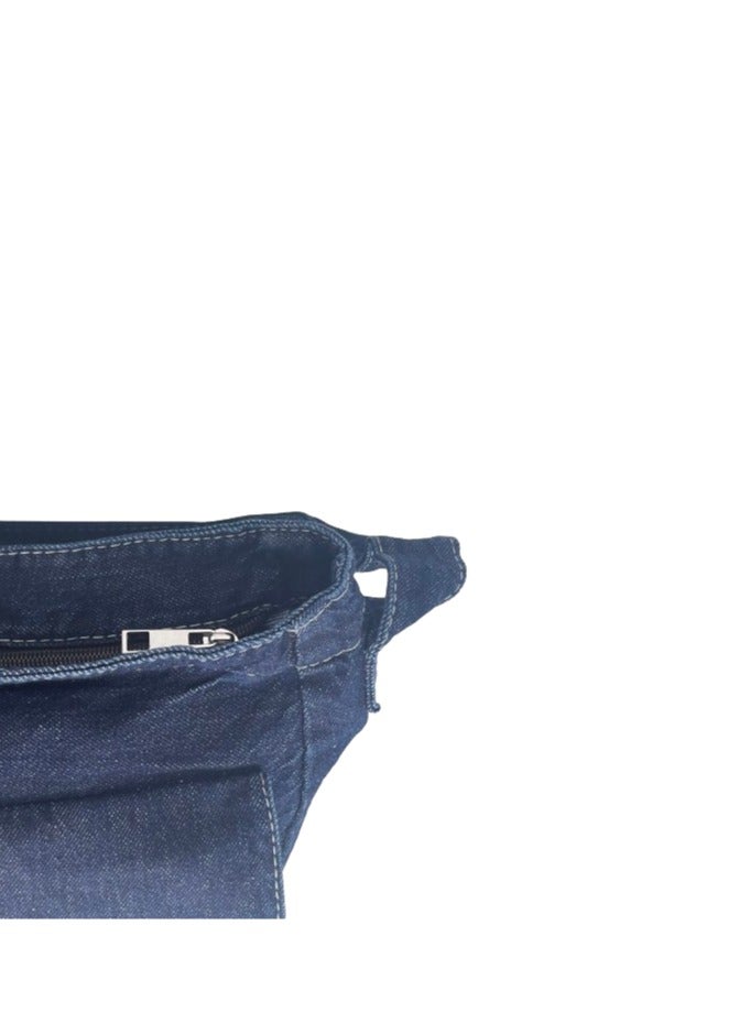 Fashion Denim Crossbody Handbag For Women Dark Blue  - Image 4