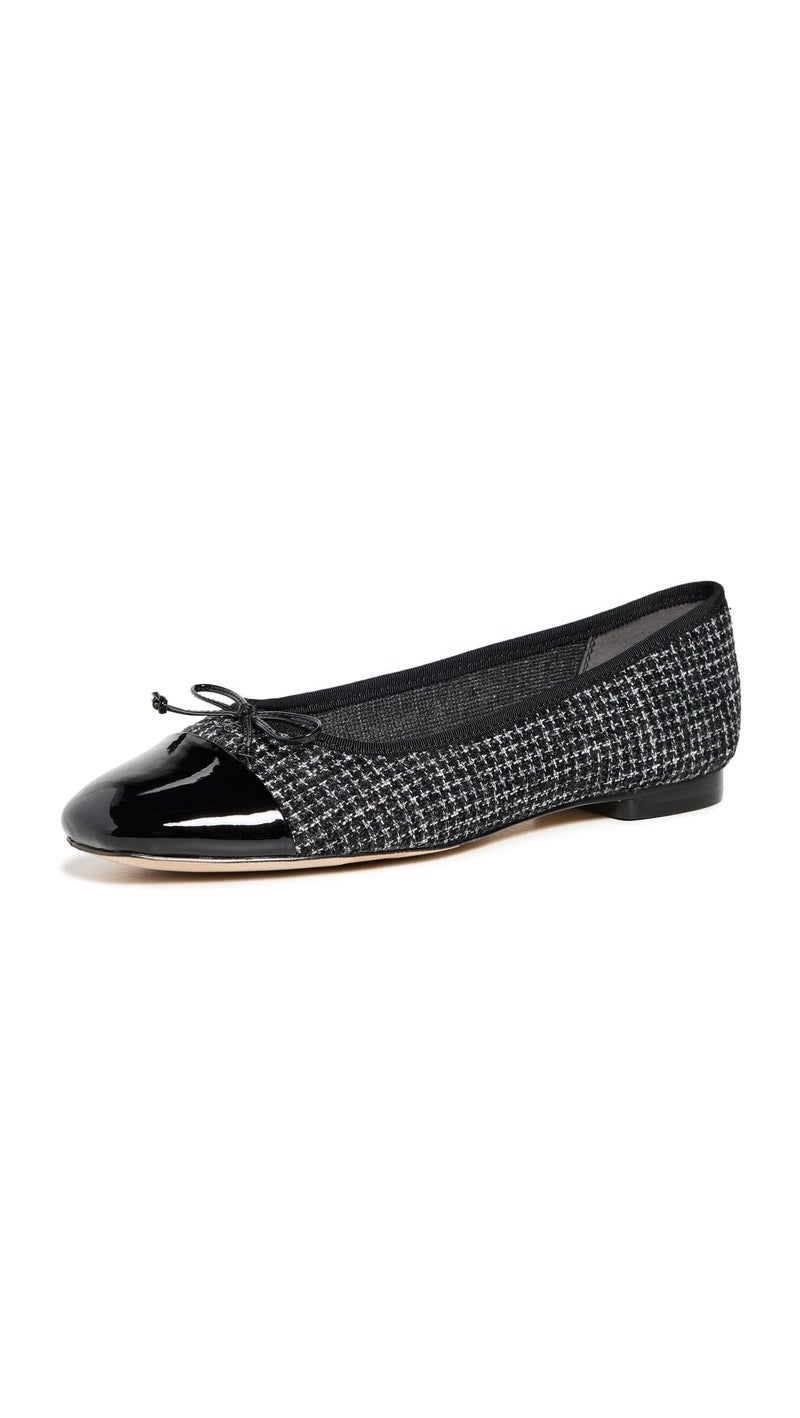 Sam Edelman Womens Marley Ballet Flat Black Boucle Multi 9 Medium - Image 2