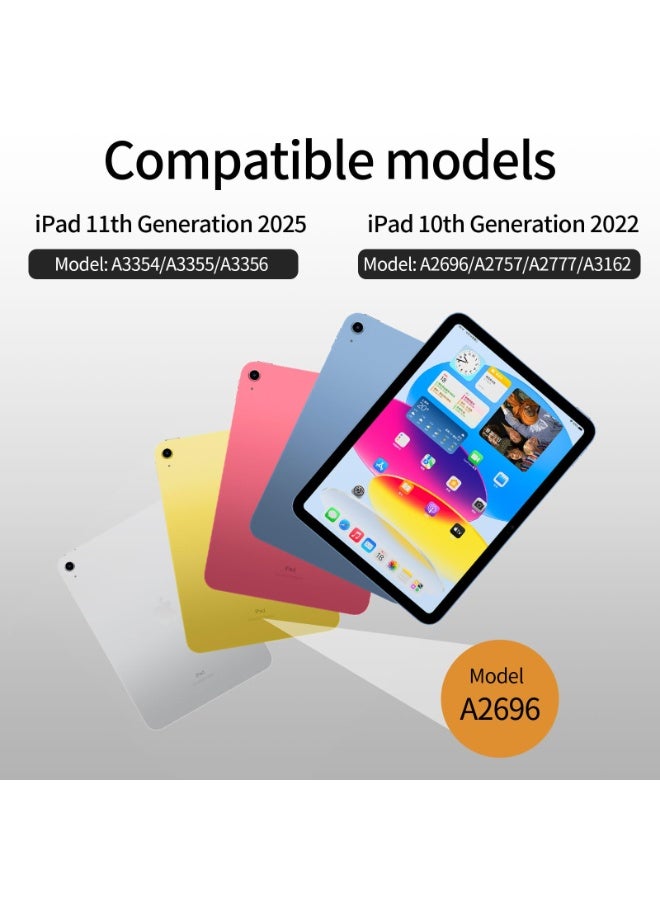 LR Nexus Y-Shaped Case for iPad (A16) 11th/10th Generation 11 Inch/10.9 Inch (2025/2022) with Pencil Holder, Shockproof Lightweight Cover Supports Multi-Angle Stand, Pink - Image 2