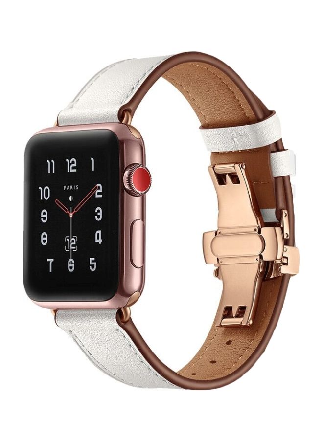 نيبمينينت سوار بديل لسلسلة ساعات أبل 1/2/3/4 مقاس 38/40 مم أبيض