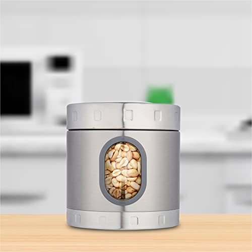 DUBBLIN Stainless Steel Storage jar container Fresher screw lid transparent visible window food safe steel Storage container 1000 ml, 1 Piece, Silver - Image 5