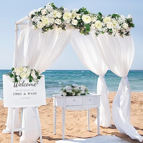 DearHouse 2Pack Artificial Peony Flower Garland - Silk Peony Garland with White Flowers for Wedding Party Table Decoration,6ft/Strand - Image 5