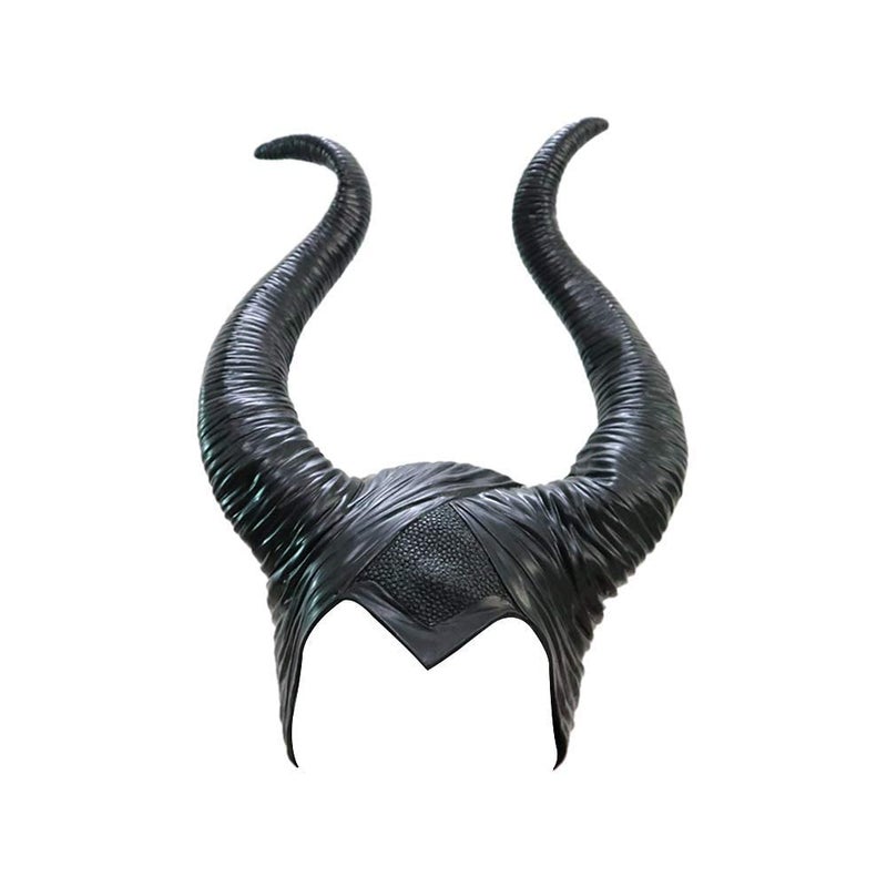 Uranshin Halloween Maleficent Horns Maleficent Costume, Black Long Women Horns Queen Hat, Deluxe Magic Witch Headpiece Headdress for Women Adults - Image 1