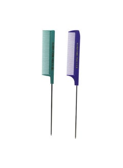Allegro Combs Llegro Combs Xl Pintail Rat Tail Combs Parting Combs Metal Tail Foiling Combs Pin Combs 2 Pc. (Purple & Mint)  - Image 5