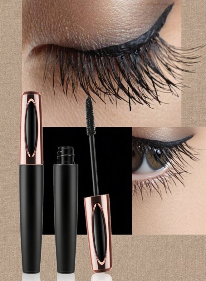 Vibely 4D Silk Fiber Eyelash Mascara Long-lasting Extension Makeup Kit Black Natural Waterproof Eye Lashes - Image 2