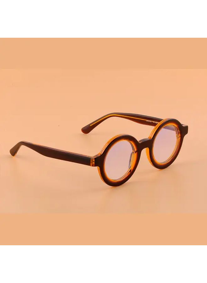 Fashionable Retro Full Frame Glasses in Brown for Men Women - Image 4