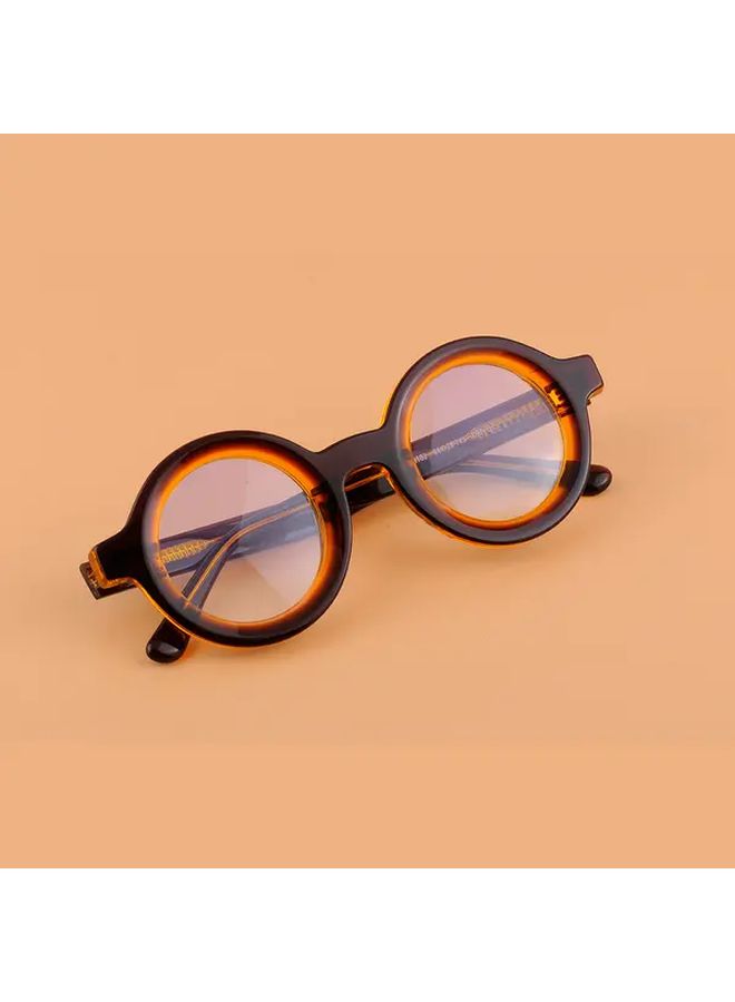 Fashionable Retro Full Frame Glasses in Brown for Men Women - Image 1