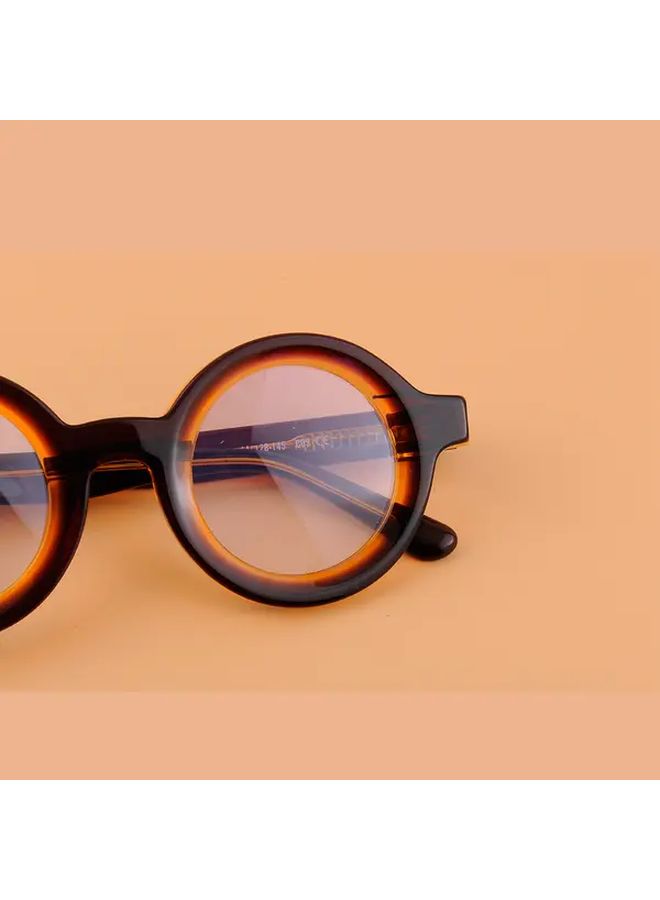 Fashionable Retro Full Frame Glasses in Brown for Men Women - Image 5