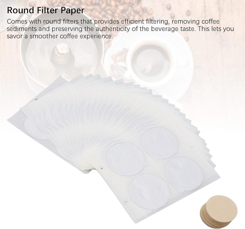 25PCS Aluminum Foils Lids for Coffee Capsules, Espresso Lids Foil Seals with 100PCS Round Filter Paper, Coffee Pod Stickers for Fast Food Restaurants - Image 4