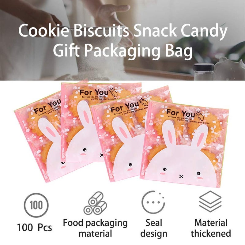 Chocozone Pack of 100 Self Adhesive Guddy Bags Party Favor Bags Cookie Bags Chocolate Pouches Birthday Party Return Gift Bags (Pink) - Image 3