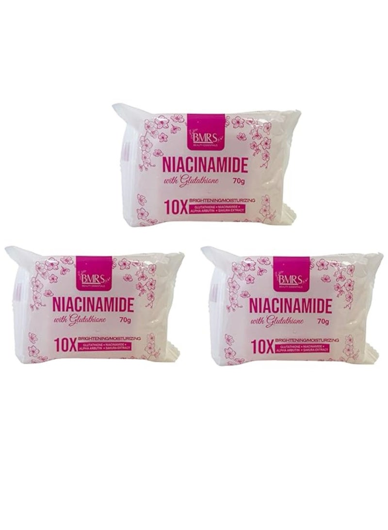 BMRS Niacinamide with Glutathione Soap 70g Pack of 3