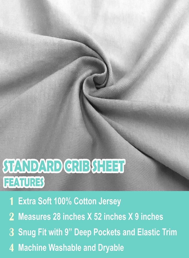 TL Care 100% Natural Cotton Fitted Crib Sheet 52" x 28" - Soft, Breathable, Hypoallergenic & Gentle Toddler Bed Sheet, Gray, Neutral for Boys & Girls - Image 3