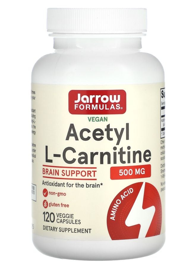jarrow formulas Vegan Acetyl L-Carnitine 500 mg 120 Veggie Capsules