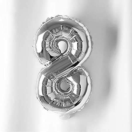 Bagatelle Number Silver Colour Foil balloon 16" for birthday anniversary party decoration 1 to 10  - Image 1