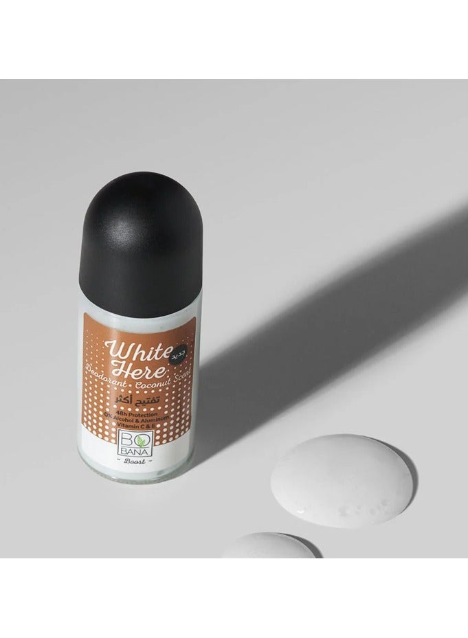 بوبانا مزيل عرق بوبانا "وايت هير" برائحة جوز الهند - 50 مل