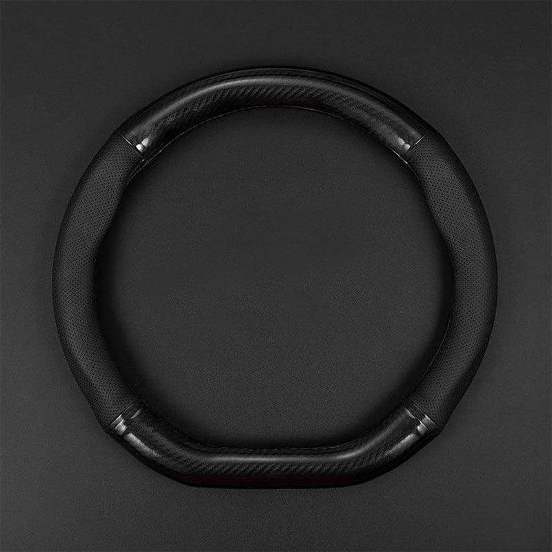 gunhunt 1 PC Car Breathable Steering Wheel Cover, Carbon Fiber Non-Slip Steering Wheel Protector, Wear -Resistant Steering Wheel Sleeve, Four Seasons Universal Steering Wheel Set (D -Shaped) - Image 1