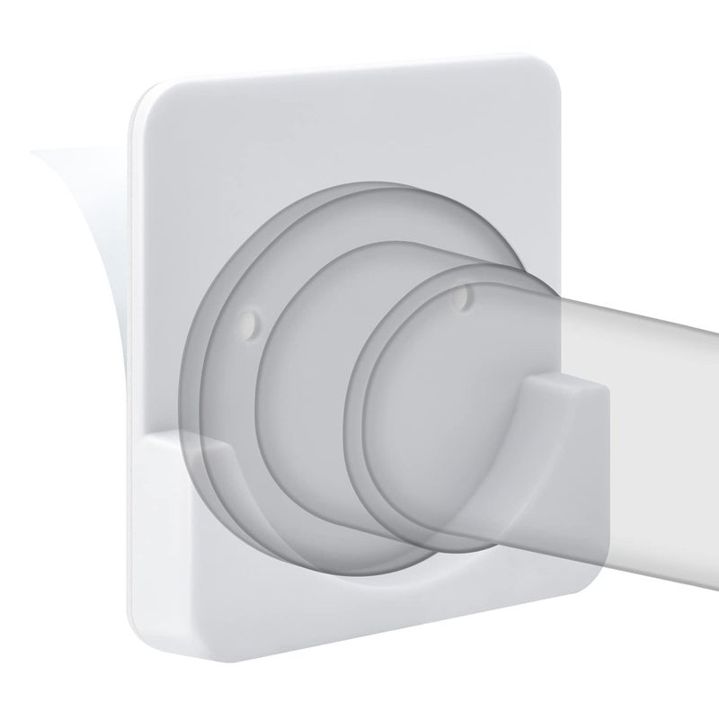 CRAZYBELLY 1 Pair Shower Curtain Rod Holder for Bathroom Self-Adhesive Tension Shower Curtain Rod Brackets No Drilling on Smooth Surface(White) - Image 1