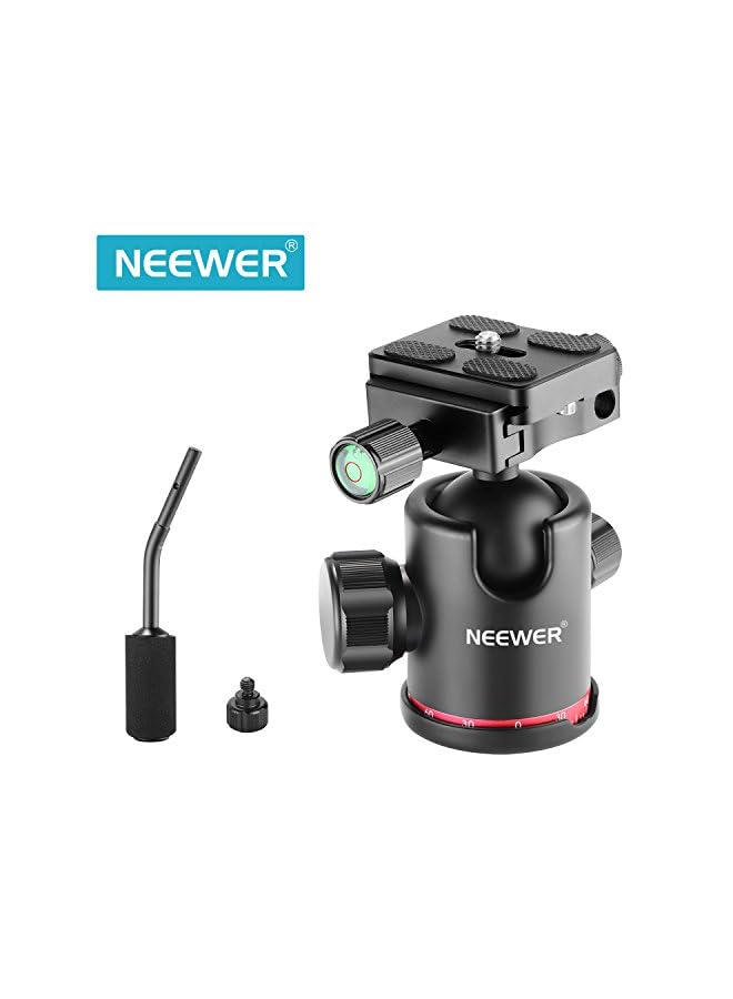Neewer حامل ثلاثي للكاميرا عالي التحمل مع رأس كروي بمقبض ولوحة تثبيت سريعة مقاس 1/4 بوصة، رأس بانورامي 360 درجة للحامل الثلاثي القوائم، أحادي القوائم، المنزلق، كاميرا DSLR، كاميرا الفيديو، حمولة تصل إلى 17.6 رطل/8 كجم - Image 3
