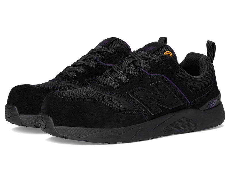 New Balance Womens Elite Lite Static Dissipative Medium Composite Toe Industrial Work Shoe Lightweight Slip Resistant BlackPurple 9