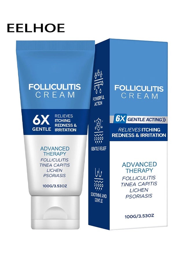 EELHOE Folliculitis Cream, Soothes & Helps Clear Bumps on Scalp, Face, Body & Butt, for Ingrown Hairs, Razor Bumps & Acne（100g/3.53oz） - Image 1