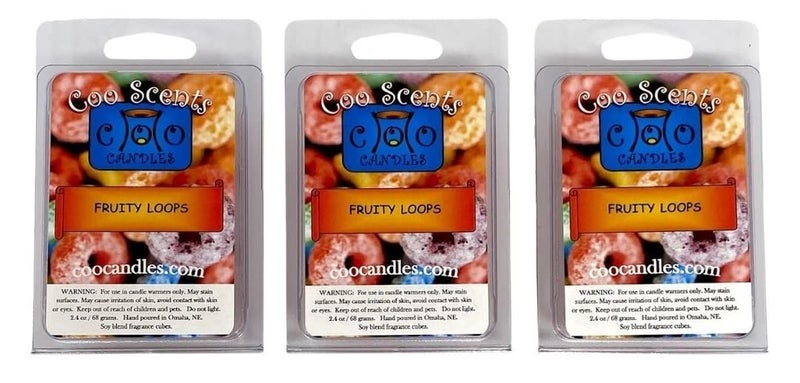 Coo Candles 3 Pack Soy Blend Wickless Candle Bar Wax Melt Bars - Fruity Loops (Scented) - Image 3