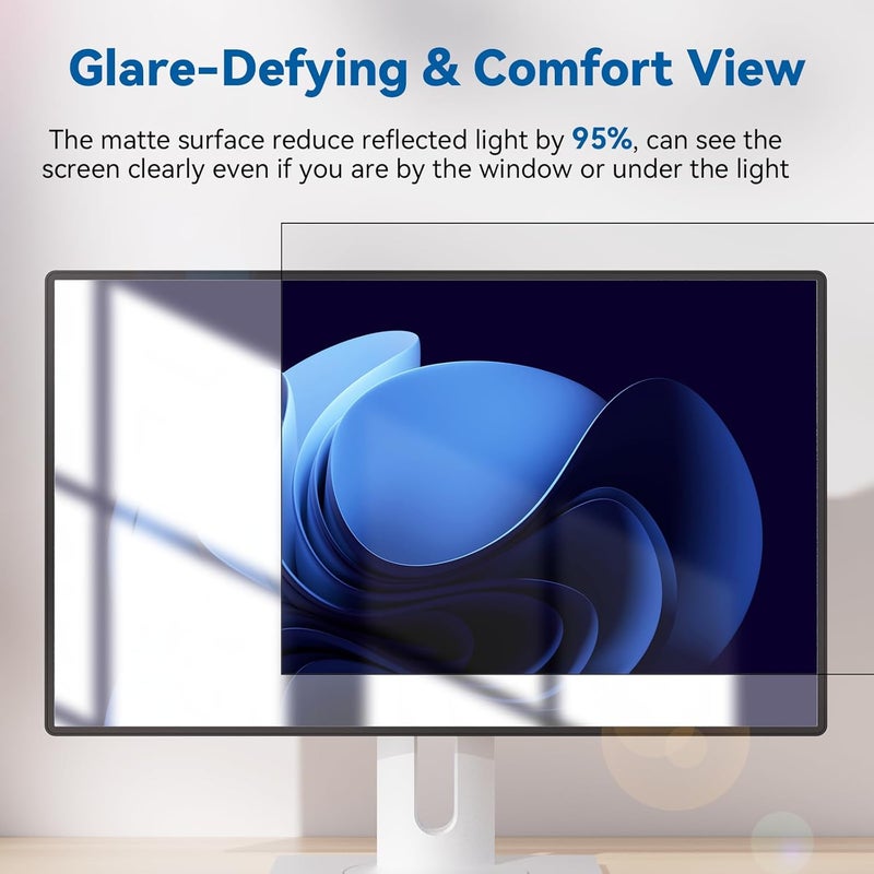 IPROKKO [2-Pack] Magnetic 23.8 Inch Computer Privacy Screen Protector for 16:9 Monitor, Removable 23.8in Private Filter for Anti Glare Block Blue Light, Screen Cover Shield Office Shade for Desktop TV Monitor - Image 3