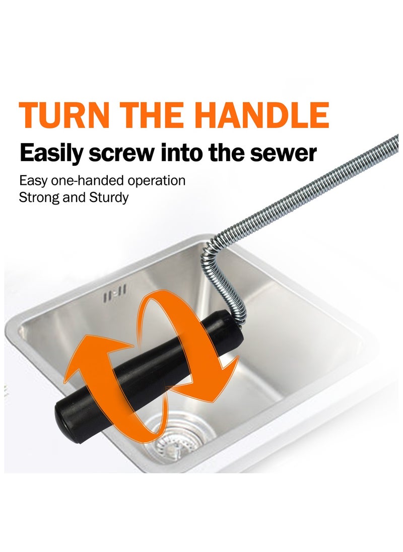 KSEIBI Drain Cleaner, 10Mx9.0MM Steel Drain Cleaner, Snake Drain Clog Remover Tool for Sewers, Kitchens,  Bathrooms, Sink Bath Tub, Clogged Drains and Dredge Pipe, Bendable Drain Cleaner.  - Image 2