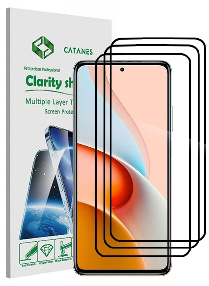 CATANES 3 Pack For Xiaomi Redmi Note 9 Pro 5G Screen Protector Tempered Glass Full Glue Back - Image 1