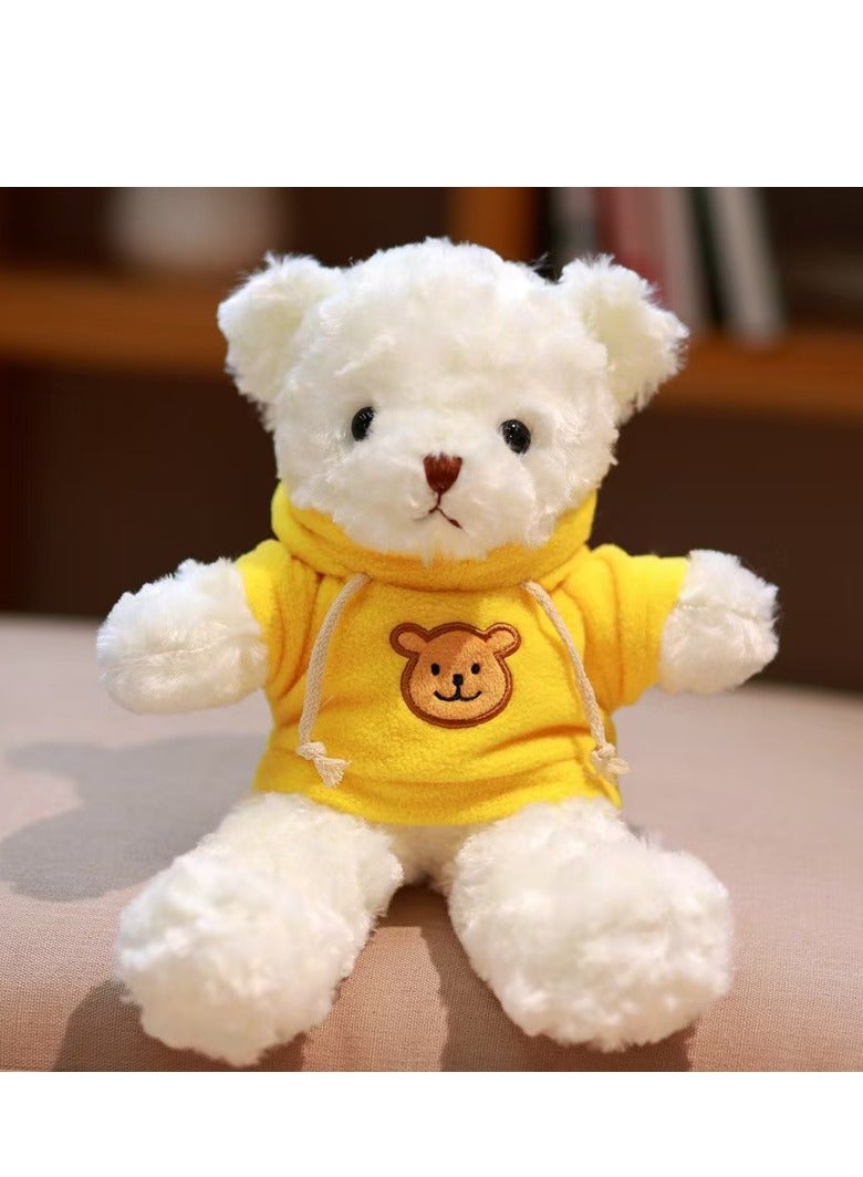 MIXDE 30cm Teddy Bear Plush Toy, Plush Animal Doll, Animal Plush Toy, Children's Cartoon Animal Toy Companion Doll, Bear Doll in Yellow Sweater  - Image 1