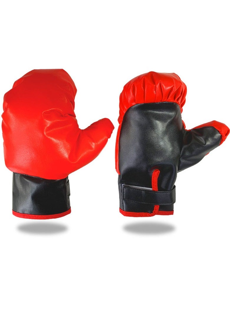COMMANDO Boxing Gloves Red Color Boxing Gloves PU Leather, Muay Thai Kickboxing Sparring Training, , Padding, Punch Bags Speed Ball Focus Pads Workout Suitable For Children Aged 3-12  - Image 1